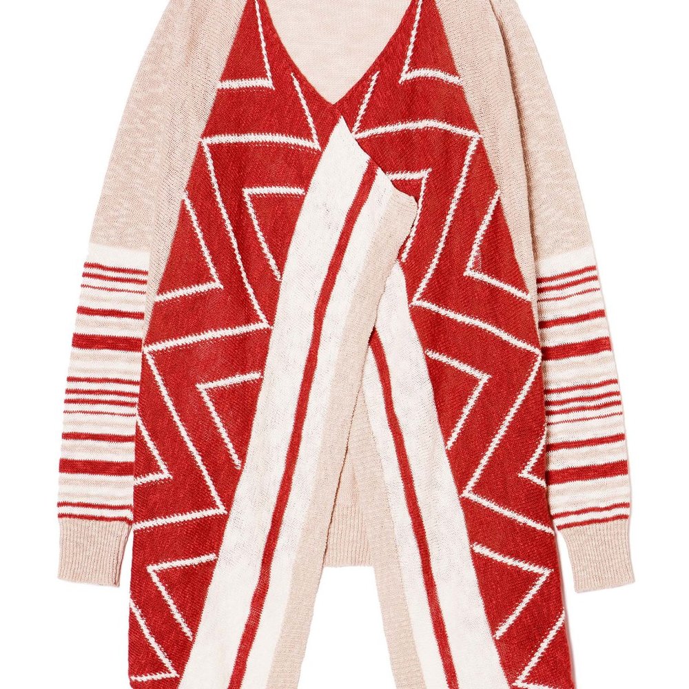 Linen/Cotton Draped Cascade Cardigan from Benetton - Picture 5 of 10
